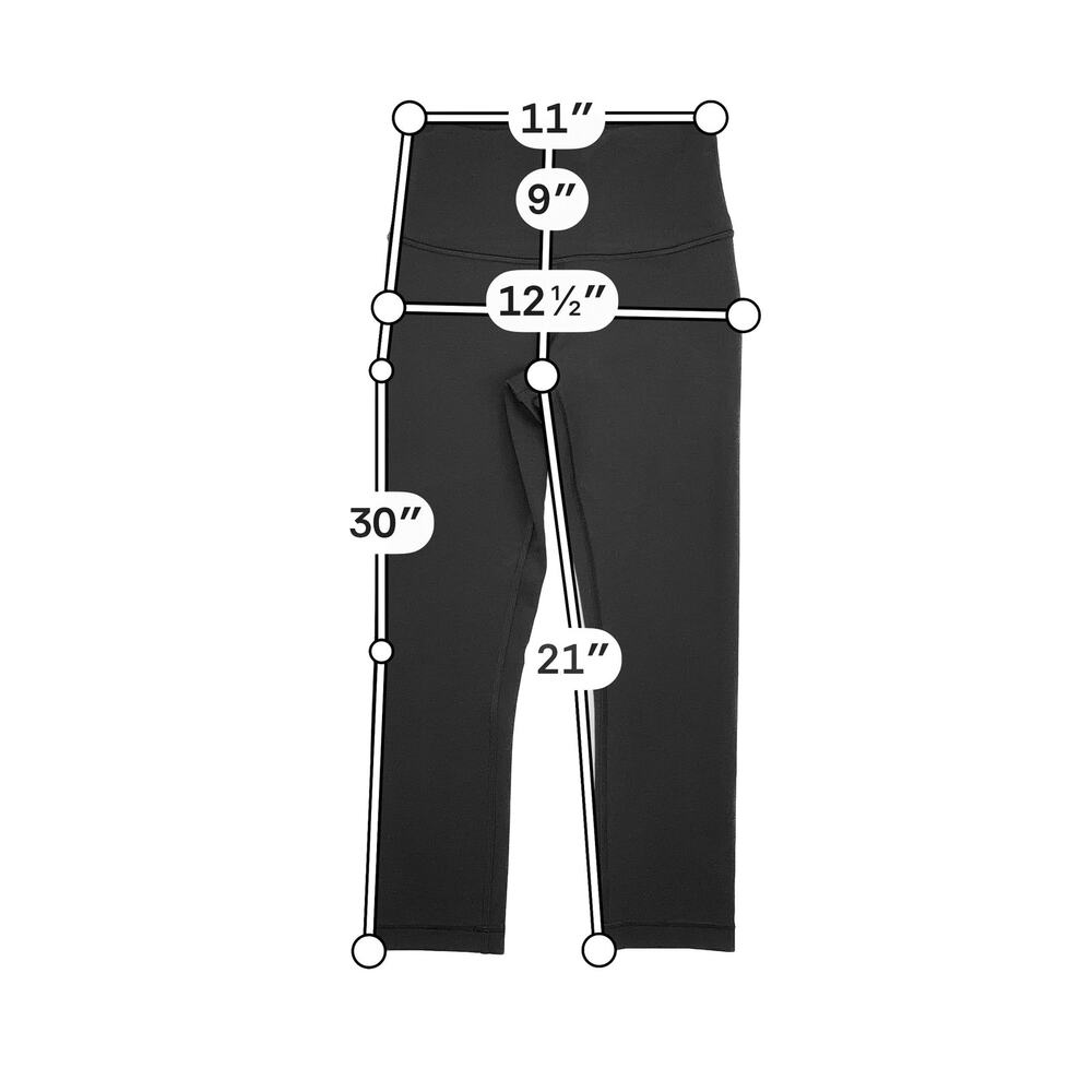 Lululemon Wunder Train Cropped Leggings Womens 4 Black W6BF7S - Picture 3 of 9